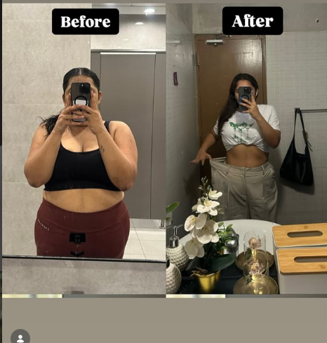 Krisheni's before and after coaching progress photos